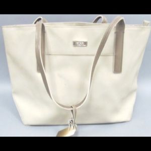 Ivory TUMI Carry-on Tote with zipped top!